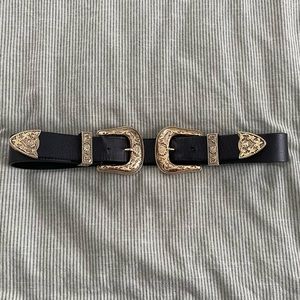 B-LOW THE BELT | Bri Bri Waist Belt | Black & Gold |Size L